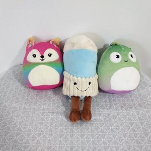 Squishmallow Frankford Plush Lot Denton Chameleon Xenia Ombre Forest Small